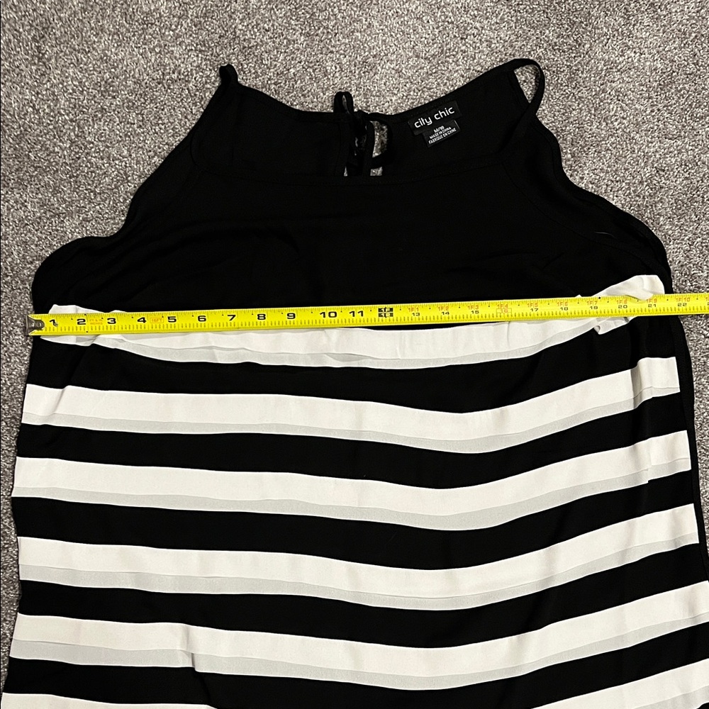 City Chic Black and White Striped Blouse - Picture 5 of 11